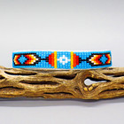 Native American Beadwork-blue Multi Cuff Bracelet  By Joyce Blackie-navajo