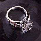 Solitaire 3 50 Ct Round Cut Real Moissanite 14k White Gold Engagement Ring