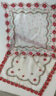 2 Rare Vintage Christmas Bandannas Scarves Doilies Scalloped Edge Sweet