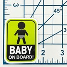 Lime Green Baby On Board Caution Vinyl Sticker Car Safety Sign Window Laptop