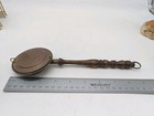 Vtg Antique Miniature 9  Brass Bed Warmer Peerage England Wood Handle Ash Decor 