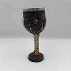 Medieval Skull Goblet Wine Cup Shot Glass Chalice Backbone Stem Flames 6-1 8 
