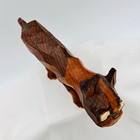 Hand Carved Wood Folk Art Naughty Boxer Dog Figurine Humor 5 Inch Vintage