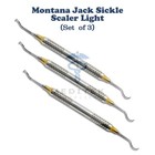 3 X Montana Jack Sickle Scaler Light Double Ended Dental Instruments Ce