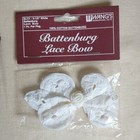 Vtg Wangs International Battenburg Lace Bow Cotton White Flower Rose Set 5x New
