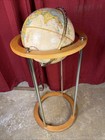 Vtg Replogle 12    Diameter World Classic Series Globe  Wood Stand 27 5    X  17 5   