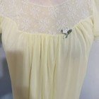 Vintage Pastel Yellow Lace Trim Nightgown Short Sleeve Cottagecore Loungewear M