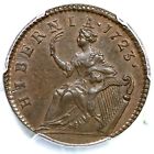 1723 M 4 90-gc 9 R-7 Pcgs Ms 64 Bn Wood s Hibernia Halfpenny Colonial Copper