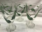 7 Set Goblet Clear Glasses  ivy   Footed 8 Oz  Iced Tea Leaf 5 5 In Height