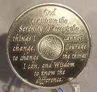 Blue Silver Plated 8 Year Aa Chip Alcoholics Anonymous Medallion Coin 