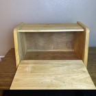 Vtg Light Oak Blonde Wood Breadbox Handmade Unfinished unsealed