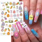 6 Sheets Easter Nail Stickers For Nail Art 3d Self-adhesive Easter Egg Cute-5