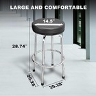 Atrp6185b-1 Swivel Bar Stool  Padded Garage seat With Chrome Plated Legs  Black