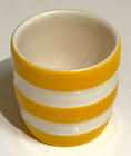 Set Of  6  Cornishware Yellow Stripe Egg Cups