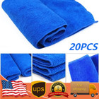 20 Pack Blue Microfiber Cleaning Cloth Car Polishing Detailing No-scratch Rag