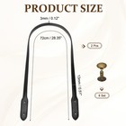 2pcs Pu Leather Purse Strap  28 4  Shoulder Bag Strap With Rivets  Black