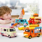 Mini Toys Ice Cream Burger Cheese Fast Food Truck Induction Kids Alloy Toys
