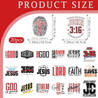 Christian Iron On Transfers - 20 Sheets Jesus Bible Verse Dtf Ready