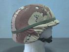 Genuine Us Military Pasgt Kev-lar Helmet W   6-color Desert Storm -  Medium 1987