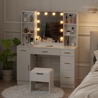 Vanity Desk With Led Lighted Mirror