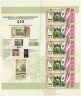 Mexico 20 Pesos  2021  P-132  Unc  Commemorative  Polymer Uncut Sheet W  Folder