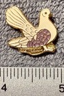 Vintage Soviet-era Russian Gold And White Enamel    pigeon    Metal Lapel Or Hat Pin