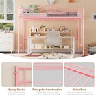 Twin Loft Bed Frame W  Ladder Heavy Duty Metal School Dorm Kids Teens Bedroom