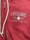 Lifeguard Hoodie Youth Medium Made In Brooklyn Red Full Zip