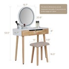 Makeup Vanity  Set W  Led Lighted Mirror Dressing Table Dresser Desk With Stool