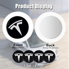 4 Pcs Wheel Center Hub Cap Sticker For Model 3   Model Y  Wheel Black   White