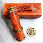 Brass Pirate Spyglass Telescope 16 5  W  Leather Case   Nautical Vintage Gift