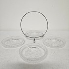 Vintage Crystal Clear Essex Coaster Set  4  With Holder