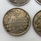 Lot Of  6  Canada 5 Cents Silver Coins  b26 