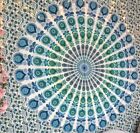 Mandala Indian Wall Hanging Hippie Bohemian Tapestry Bedspread Blue Peacock Art