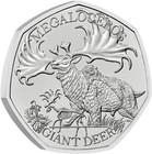 2024 Great Britain Ice Age Giant Deer Fifty Pence Cn Bu Coin In Display Pack