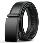 Mens Fit Leather Waistband Ratchet Dress Belts With Automatic Click Buckle Strap