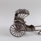 Antique Luen Wo Chinese Export Silver Rickshaw Figurine Shanghai 41 G  3 5  Long