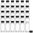 30 Pack Boston Round Glass Bottle With Black Cap  1 Oz 30ml Clear Glass Bottl   