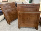 Antique Art Nouveau Wood Bed Headboard   Footboard Victorian From Austria Klimt