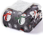 Sherpa Christmas Throw Blanket  Fuzzy Fluffy Soft Cozy Blanket  Fleece Flannel P