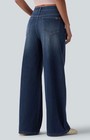 Halara Flex    Asymmetric Mid Rise Wide Leg Casual Jeans  Pockets Sz L Nwt 0422