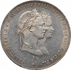 Austria 1 Gulden 1854  Au   wedding Of Franz Joseph I  Silver Coin