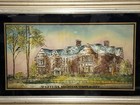 Vtg  Reverse Painting On Glass Of University Of Western Michigan