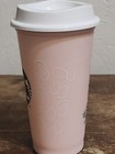 Pre Owned Starbucks 2013 Pink Reusable Tumbler Siren Logo 16oz Coffee Cup Mug