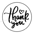 30 Thank You Black Heart Envelope Seals Labels Party Favors Stickers 1 5  Round