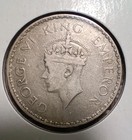 1941 British India 1 Rupee Silver Coin F