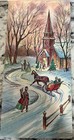 New 1950s Vintage Greeting Card Christmas From The 4 Of Us  Snow Family