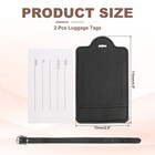2 Pcs Pu Leather Travel Luggage Tags Identifier Suitcase Labels  Black