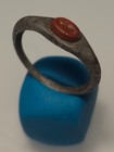 Ancient Roman Silver  Ring With  A Fish Engraved On Stone 1st Century  Rare  