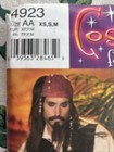 Simplicity 4923 Sewing Pattern Xs-m Jack Sparrow Costumes Men Pirate Uncut